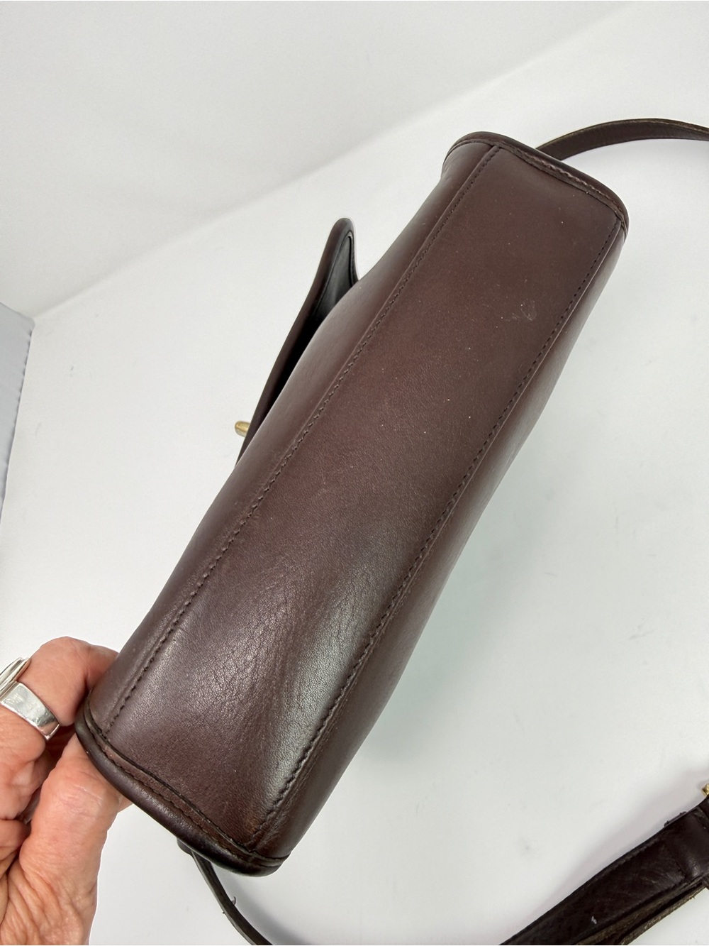 Coach Court Vintage Brown Glove Tanned Leather Top Handle Crossbody Bag D2P-9870 - Picture 14 of 17
